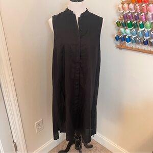 NWT Anne Klein Black Shift Dress with Pleated Back